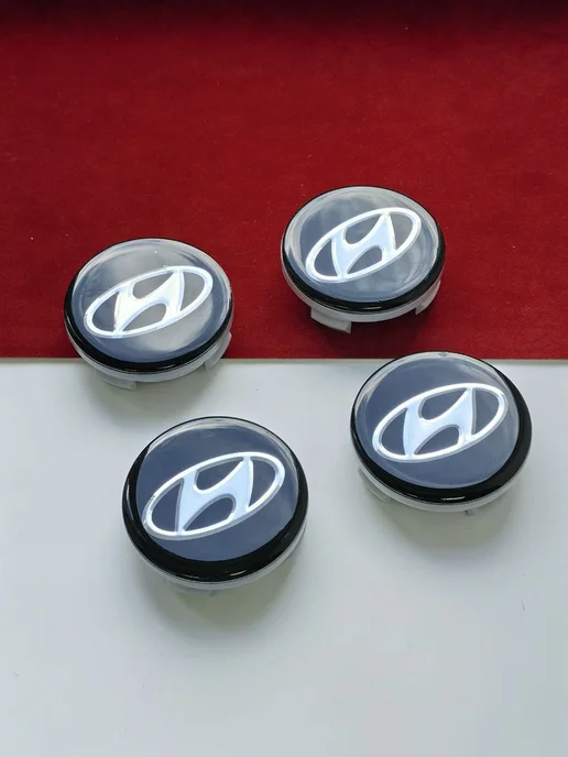 GoGoAuto Заглушки Hyundai 59 мм колпачки на литые диски, черный, фото 2