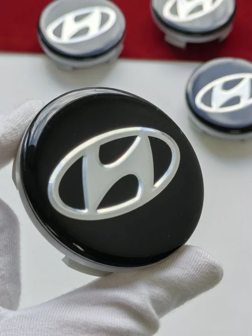 GoGoAuto Заглушки Hyundai 59 мм колпачки на литые диски, черный, фото 6