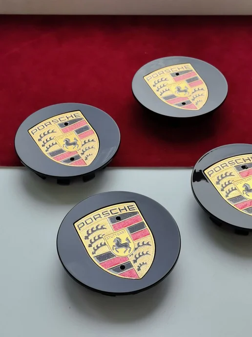 GoGoAuto Колпачки Porsche 76 мм заглушки на литые диски, черный, фото 2