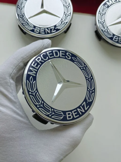 GoGoAuto Заглушки Mercedes 75 мм колпачки на литые диски, синий, фото 5