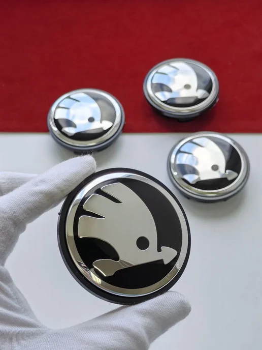GoGoAuto Заглушки Skoda 65 мм колпачки на литые диски, черный