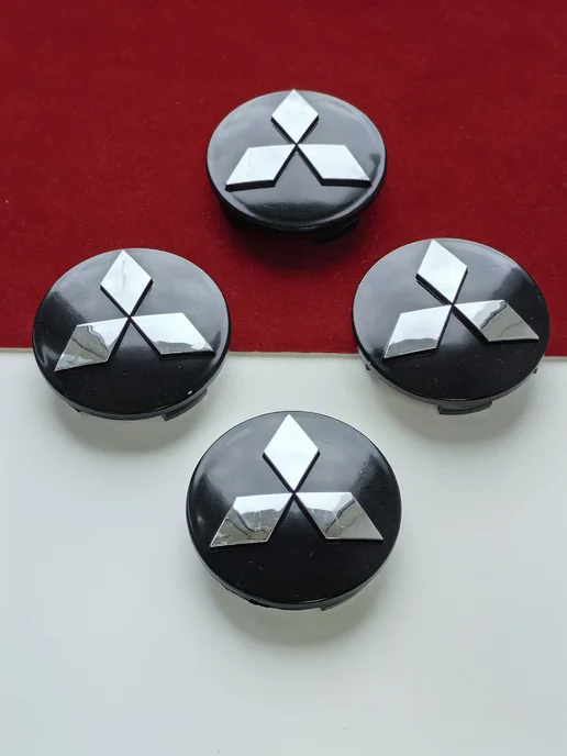 GoGoAuto Колпачки Mitsubishi 60 мм заглушки на литые диски, черный, фото 2