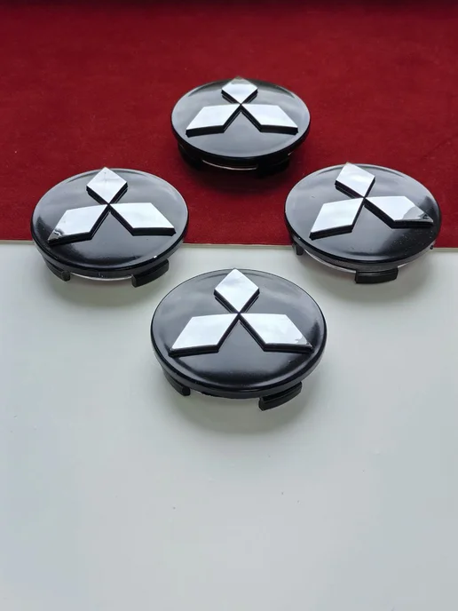 GoGoAuto Колпачки Mitsubishi 60 мм заглушки на литые диски, черный, фото 8