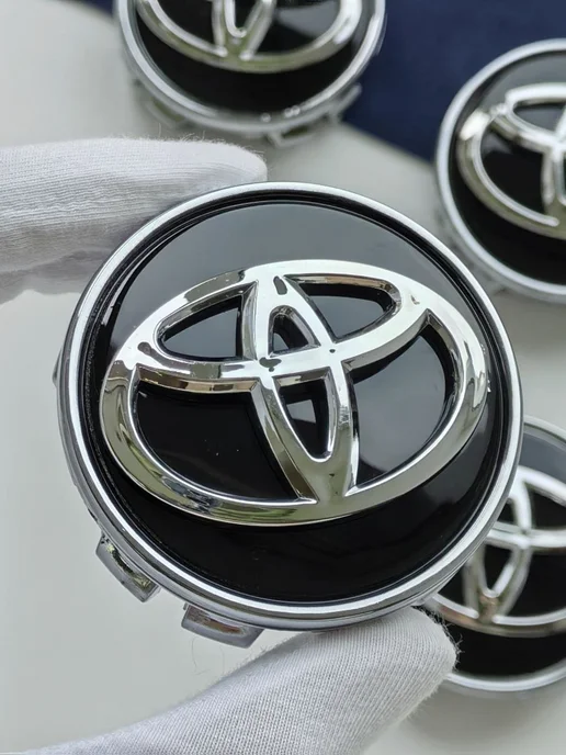 GoGoAuto Заглушки Toyota 62 мм колпачки на литые диски, черный, фото 2