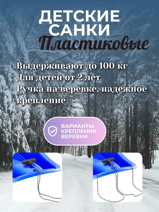 Санки детские пластиковые New Form, синие, синий, фото 2