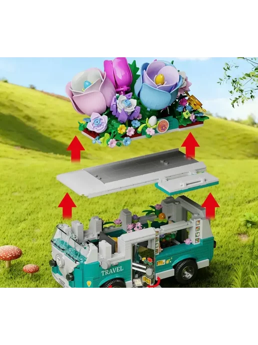 LEGO Конструктор Цветочный Автобус 948 деталей, зеленый, фото 4