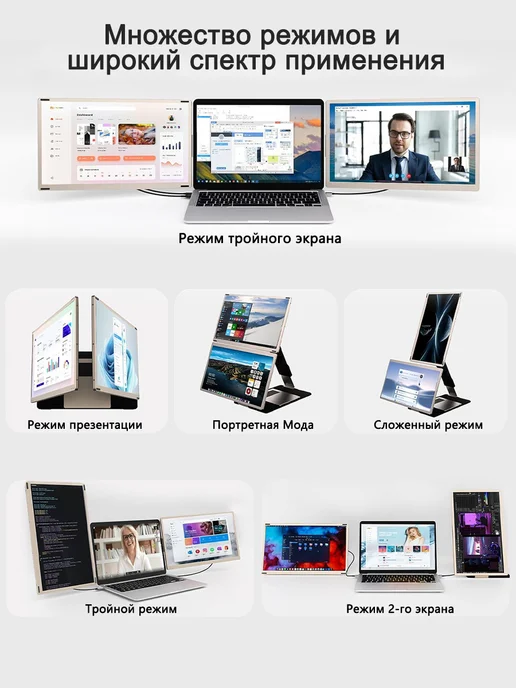 LAPTOMO Многофункциональный портативный монитор 15,6" для ноутбука, вариант, фото 3