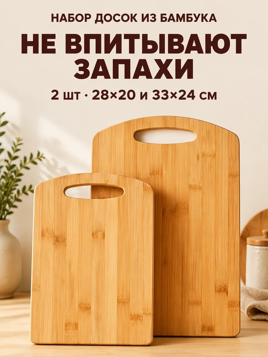 Доска разделочная деревянная 2 штуки