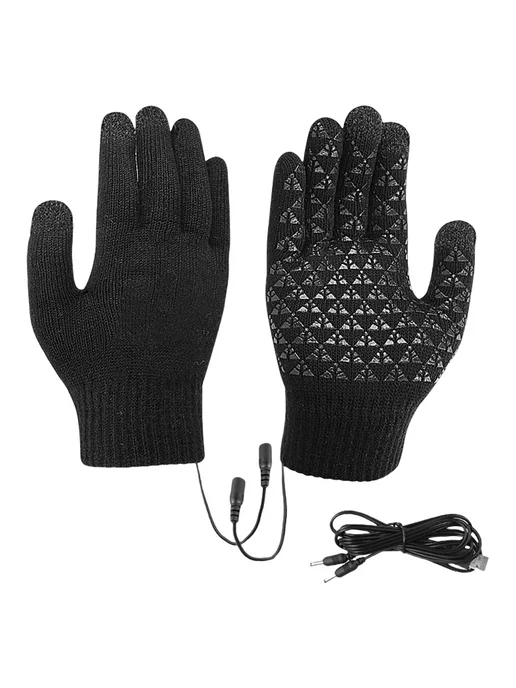 USB перчатки с сенсорным экраном рукавицы на зиму (Black), черный