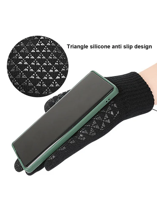 USB перчатки с сенсорным экраном рукавицы на зиму (Black), черный, фото 5