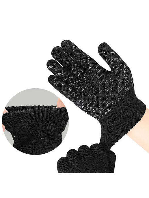 USB перчатки с сенсорным экраном рукавицы на зиму (Black), черный, фото 6