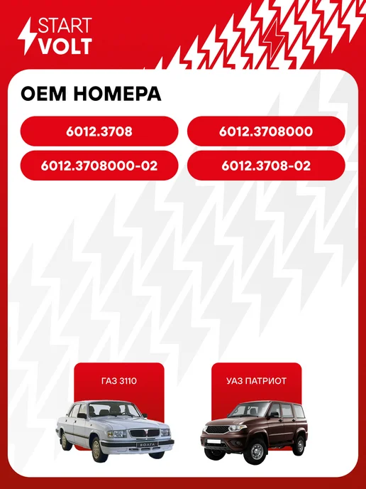 STARTVOLT Стартер ГАЗ УАЗ с ЗМЗ 405 406 409 редукторный 2кВт с о, вариант, фото 2