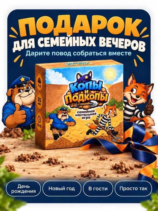 Gosobr Настольная игра Копы и Подкопы для детей и всей семьи 3+, вариант, фото 6