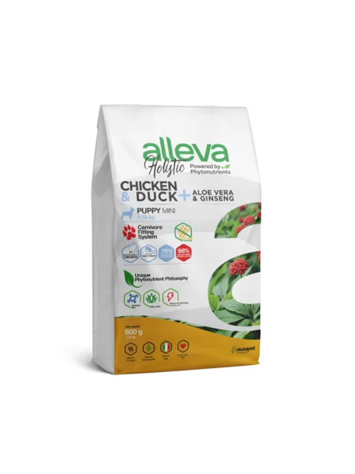 Сухой корм Alleva Аллева Алое для собак, щенки, курица, утка, 0,8 кг, фото 2