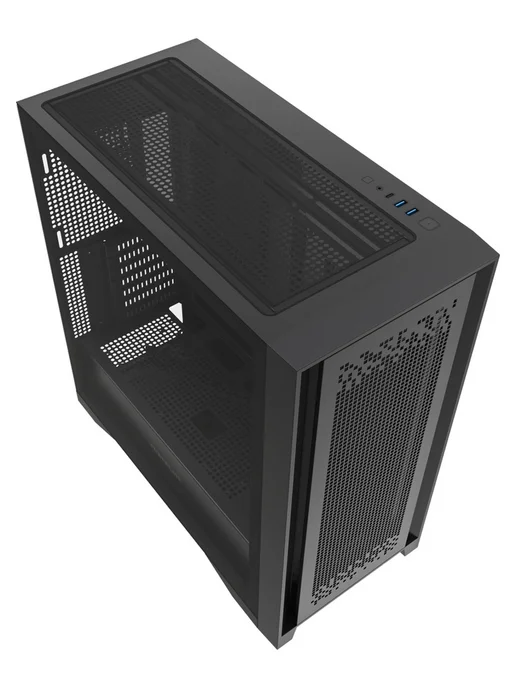 Powercase Компьютерный корпус ByteFlow Pro, черный, черный, фото 2