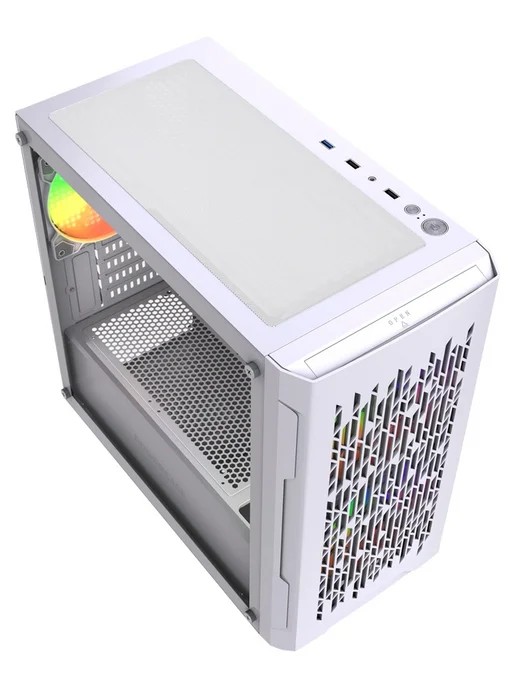 Powercase Компьютерный корпус Mistral Micro D3W ARGB V2, белый, белый, фото 2