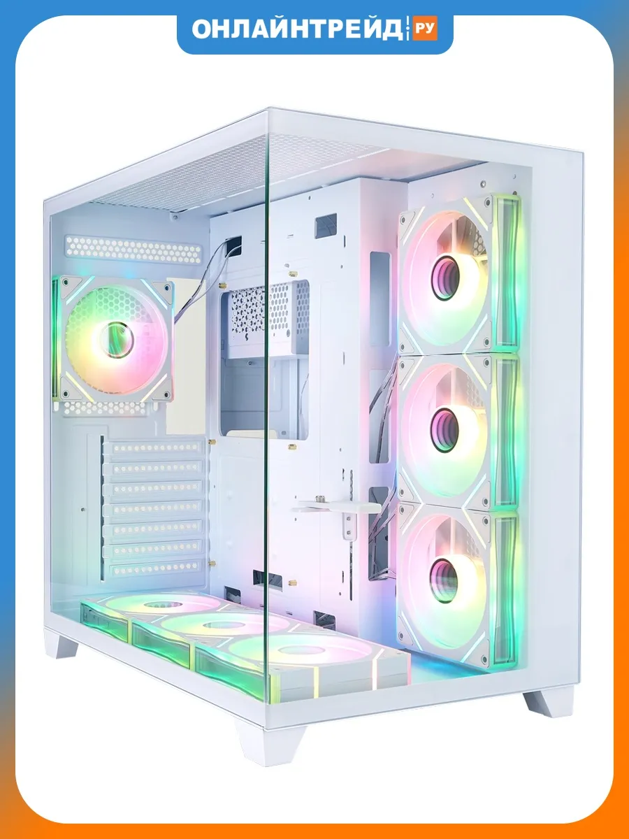 Компьютерный корпус MEGAVIEW MV8-TP ARGB, белый