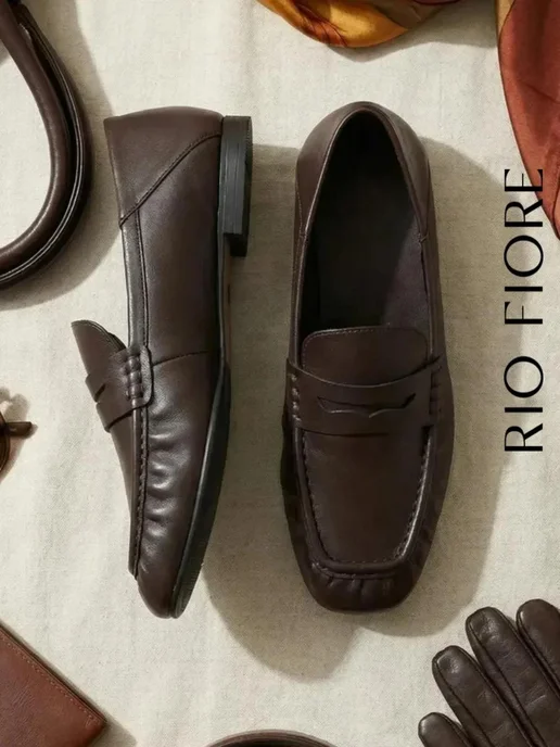 Rio Fiore Лоферы кожаные мокасины школьные офисные, коричневый, фото 2
