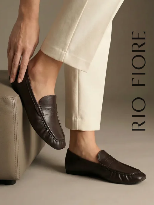 Rio Fiore Лоферы кожаные мокасины школьные офисные, коричневый, фото 4