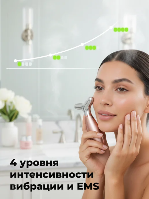 Dykemann Массажер для лица с вибрацией и миостимуляцией, белый, фото 4