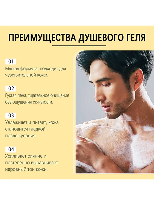 Roxelis Парфюмерный гель для душа мужской аромат лимона 100 мл, 100 мл, фото 7