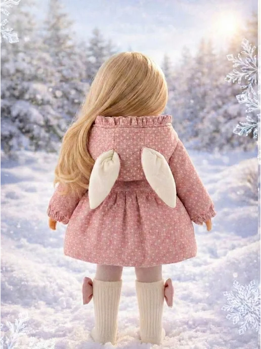 BORN2love одежда для куклы reborn 55 см зимняя, розовый, фото 3