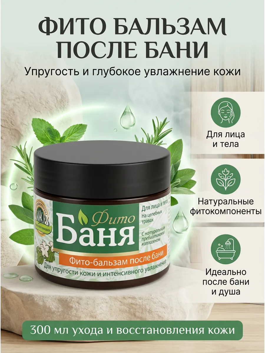 Фито-Бальзам на целебных травах после бани упругость кожи