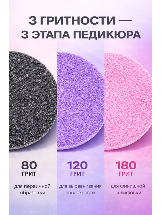 Misscheering Смарт диск для педикюра и набор файлов 25мм, черный, фото 3