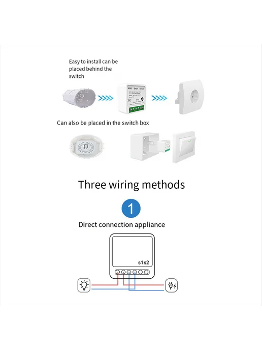 Умный выключатель Tuya 16A mini WiFi для самостоятельной сбо…, вариант, фото 2