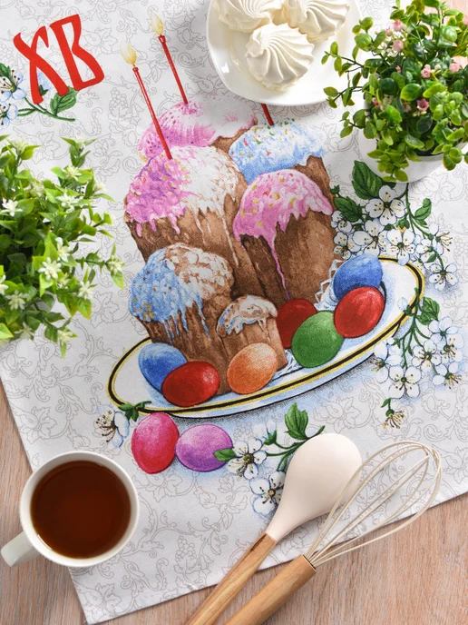 NIKITA TEREHOV TEXTILE Полотенца кухонные 47х60см 3 шт рогожка, 47x60 см, 3 шт, фото 3