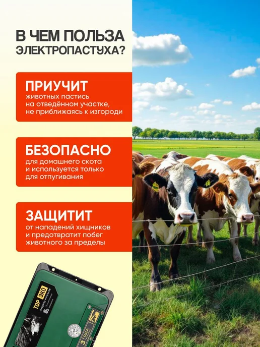Kaas электропастух для коров и овец комплект №27, вариант, фото 6