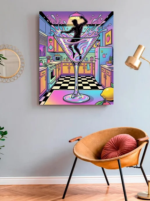 Art on Canvas Танец в бокале Картина по номерам на холсте 40х50 см, 40x50 см, фото 3