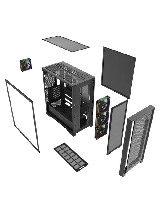 Powercase Компьютерный корпус ByteFlow Pro ARGB, чёрный, черный, фото 8