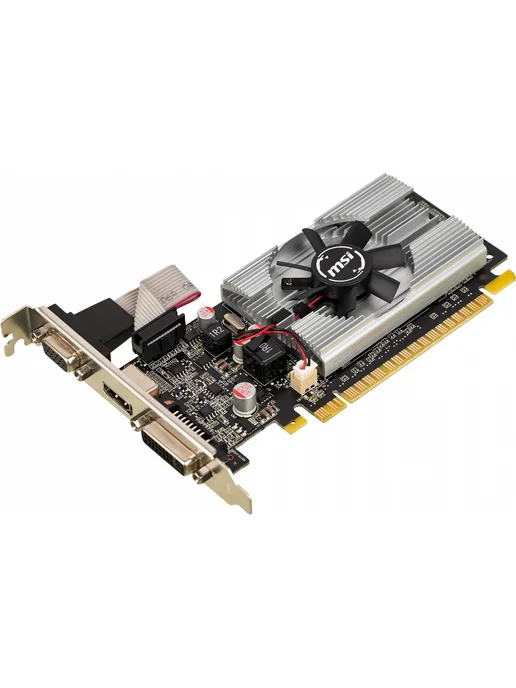 MSI Видеокарта GeForce 210 1 ГБ DDR3 64 бит (N210-1GD3 LP), черный, фото 3