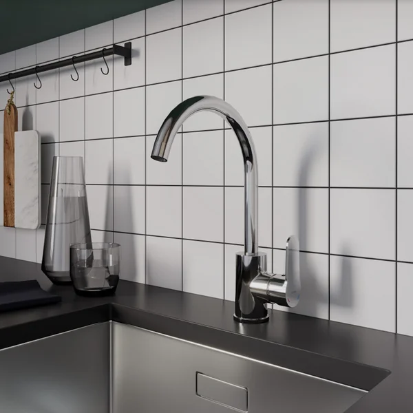 Фото товара на маркетплейсе wildberries Смеситель для кухни с поворотным изливом