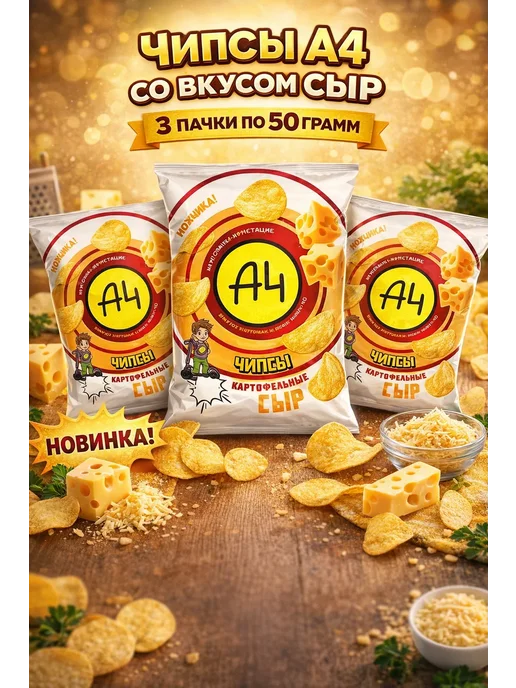 Lava lava Чипсы А4 со вкусом сыр 3 пачки по 50г, 50 г, фото 2