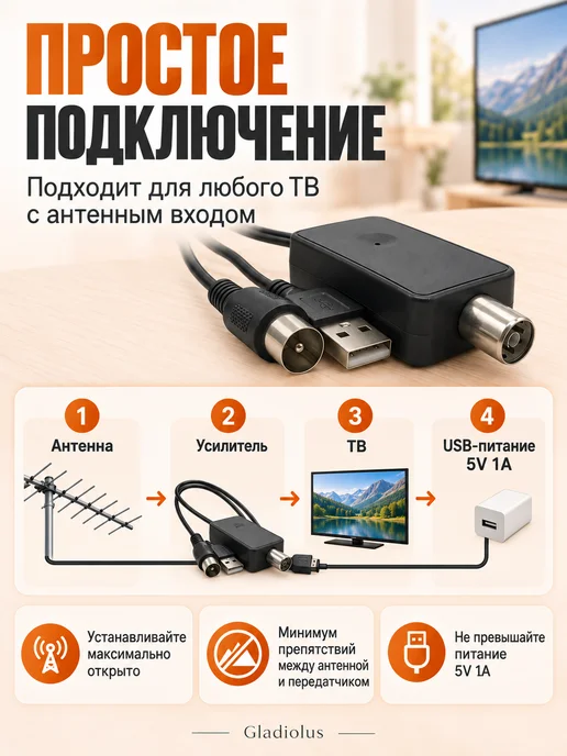 Усилитель для антенны телевизионный, вариант, фото 5