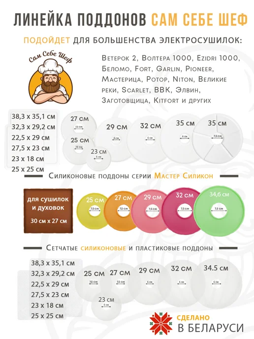 Сам Себе Шеф Квадратные поддоны для пастилы 29x29 см. 5 шт, 29x29 см, 5 шт, фото 7