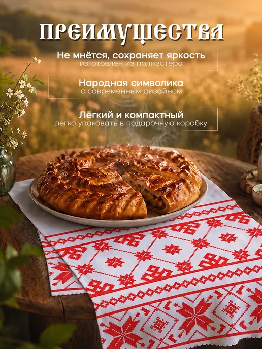 Рушник русский народный орнамент 150х36 см, вариант, фото 2