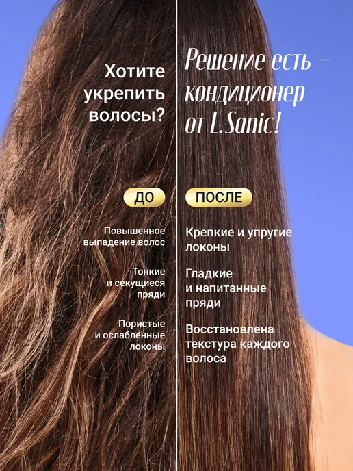 L.SANIC Корейский кондиционер для волос восстанавливающий с кератино…, 300 мл, фото 2