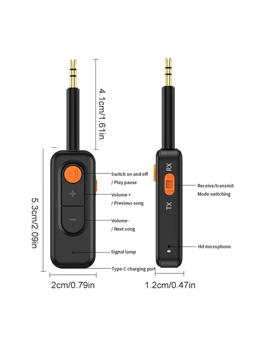 2 в 1 Bluetooth адаптер для 3 5мм Aux и передачи сигнала, вариант, фото 4