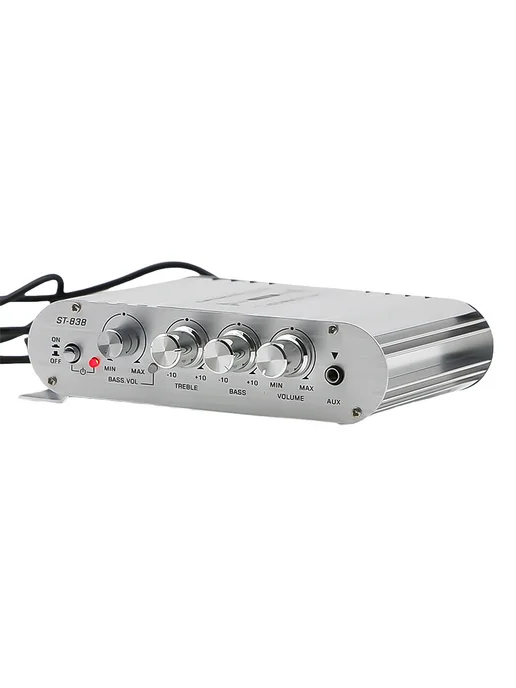 ST-838 HiFi 2 1 Усилитель мощний для авто дома 80Вт*2 сере, 80 Вт, фото 2