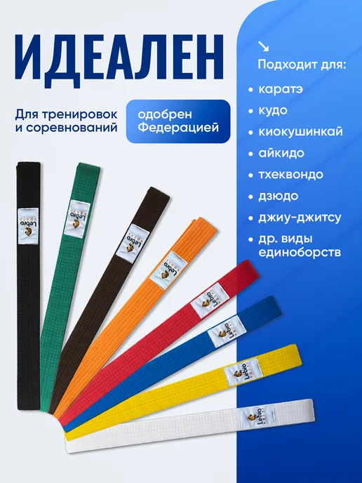 Lebro Sport Пояс для единоборств красный, красный, фото 5