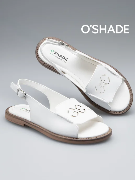 O`SHADE Босоножки женские без каблука, белый, фото 5
