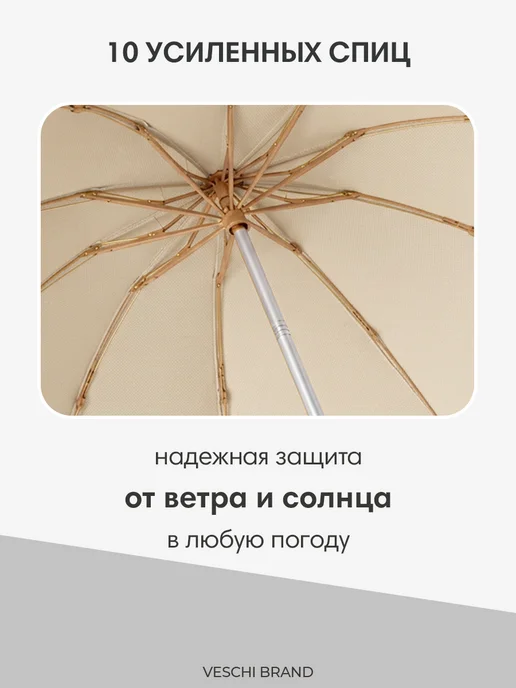 VESCHI Зонт автомат антиветер обратного сложения, фиолетовый, фото 4