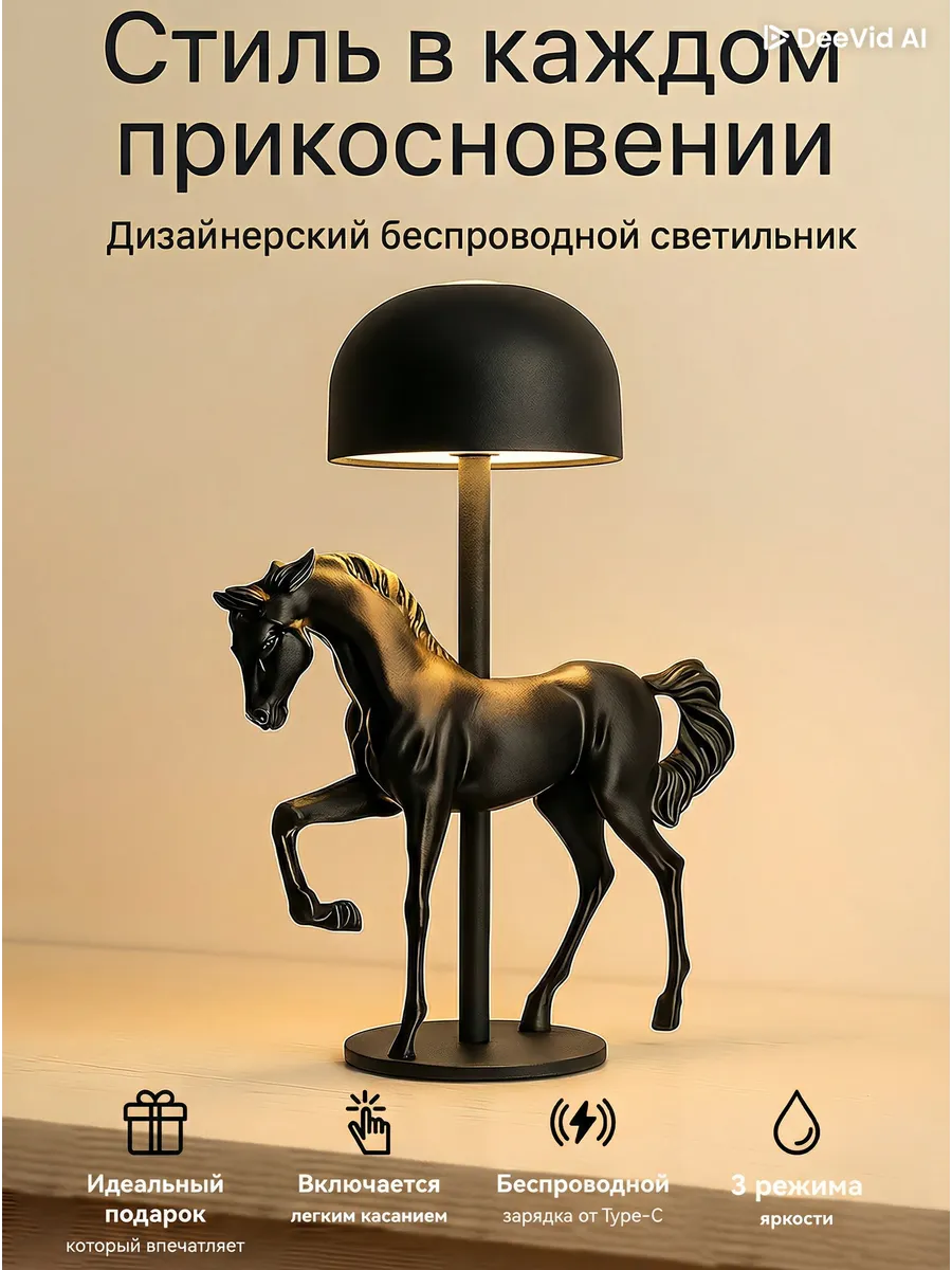 Лампа-полукруглая настольная с сенсорным управлением...