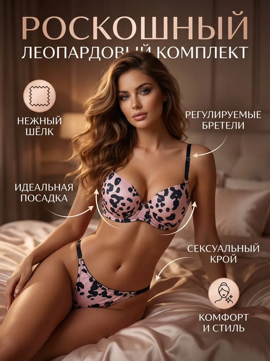 Комплект нижнее белье леопардовый