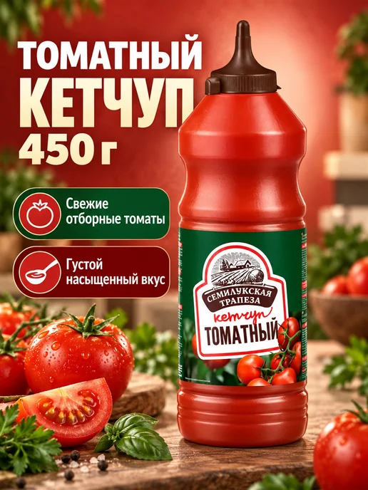 Семилукская Трапеза Кетчуп томатный, 450 грамм, 1 упаковка, вариант