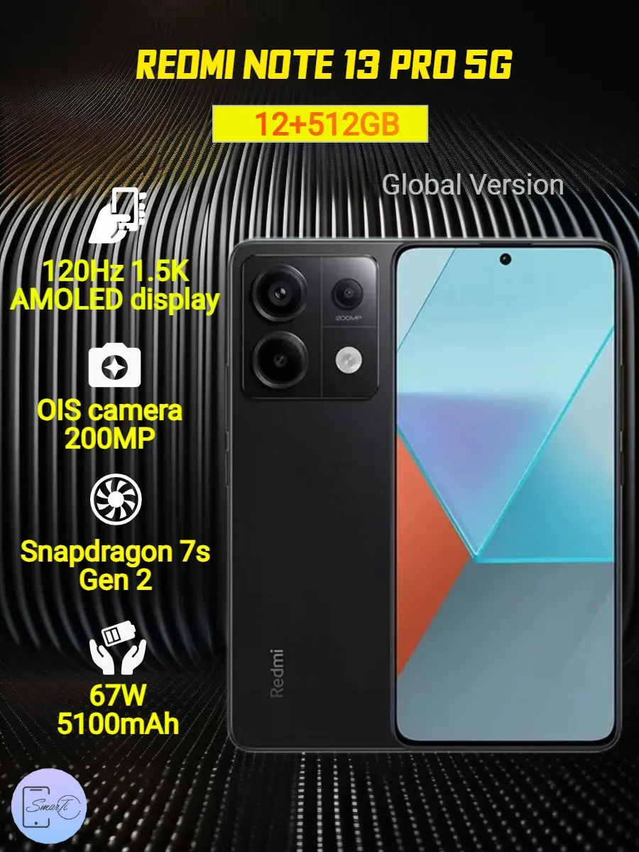 Смартфон Rеdmi Note 13 Pro 5G 12/512 Гб, Midnight Black