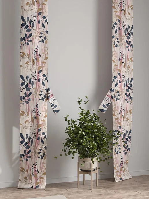 AT-HOME Розовые шторы декоративные узкие с подхватами 38х260 см 2 шт, 38x260 см, 2 шт, фото 7